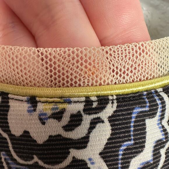 ANAC Designed by Kimi 90s Y2K Artsy Asian Inspired Print Mesh Knit Tee Top M - Picture 7 of 12